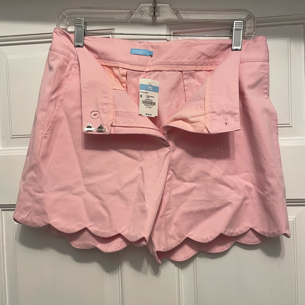 J McLaughlin pink scalloped hem shorts new with tags size 6
